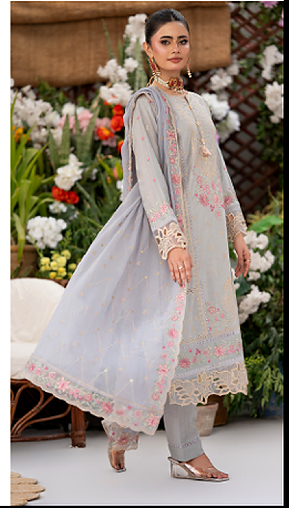 The Festive Bloom Embroidered Suit