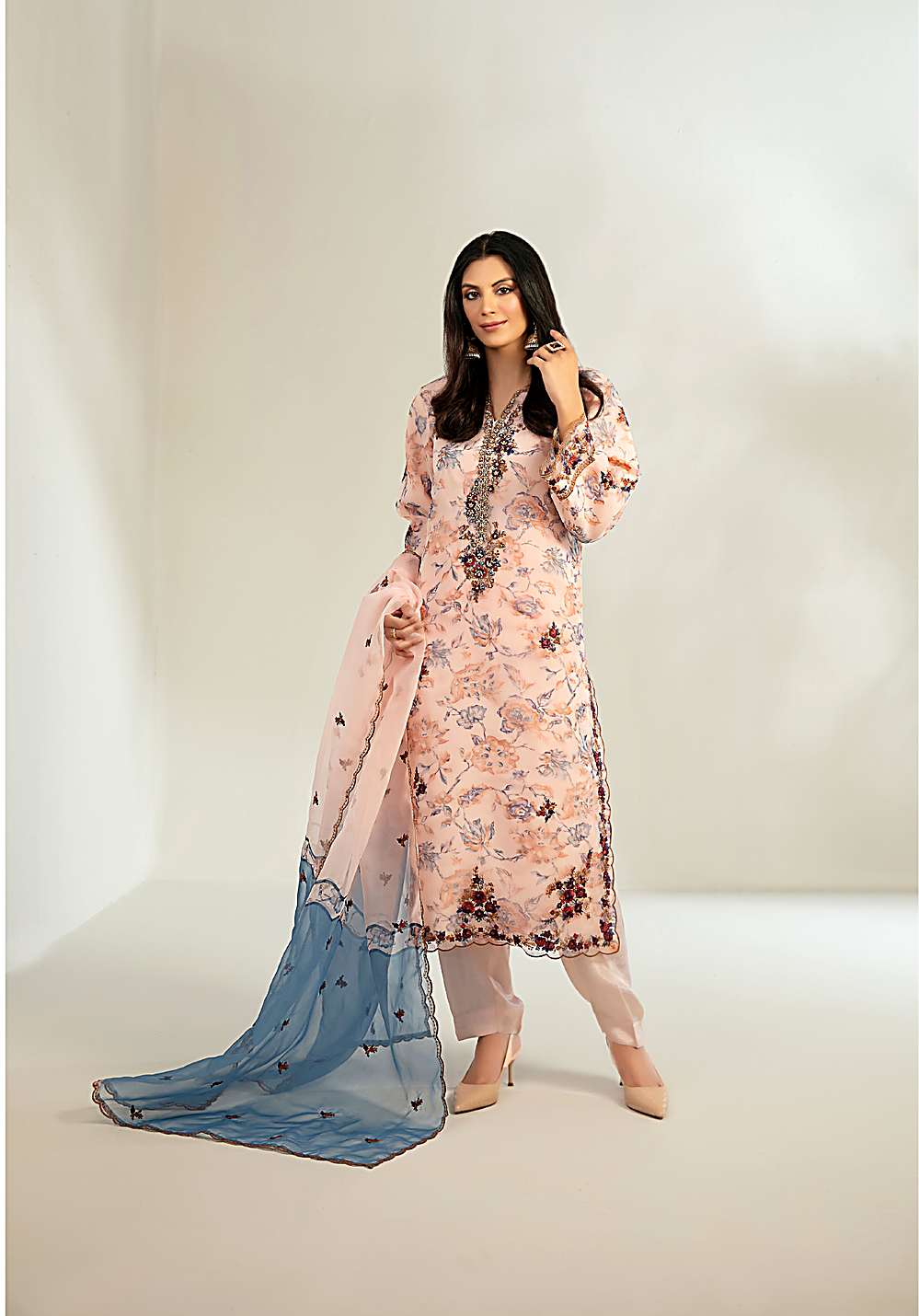 The Blush Garden Organza Suit