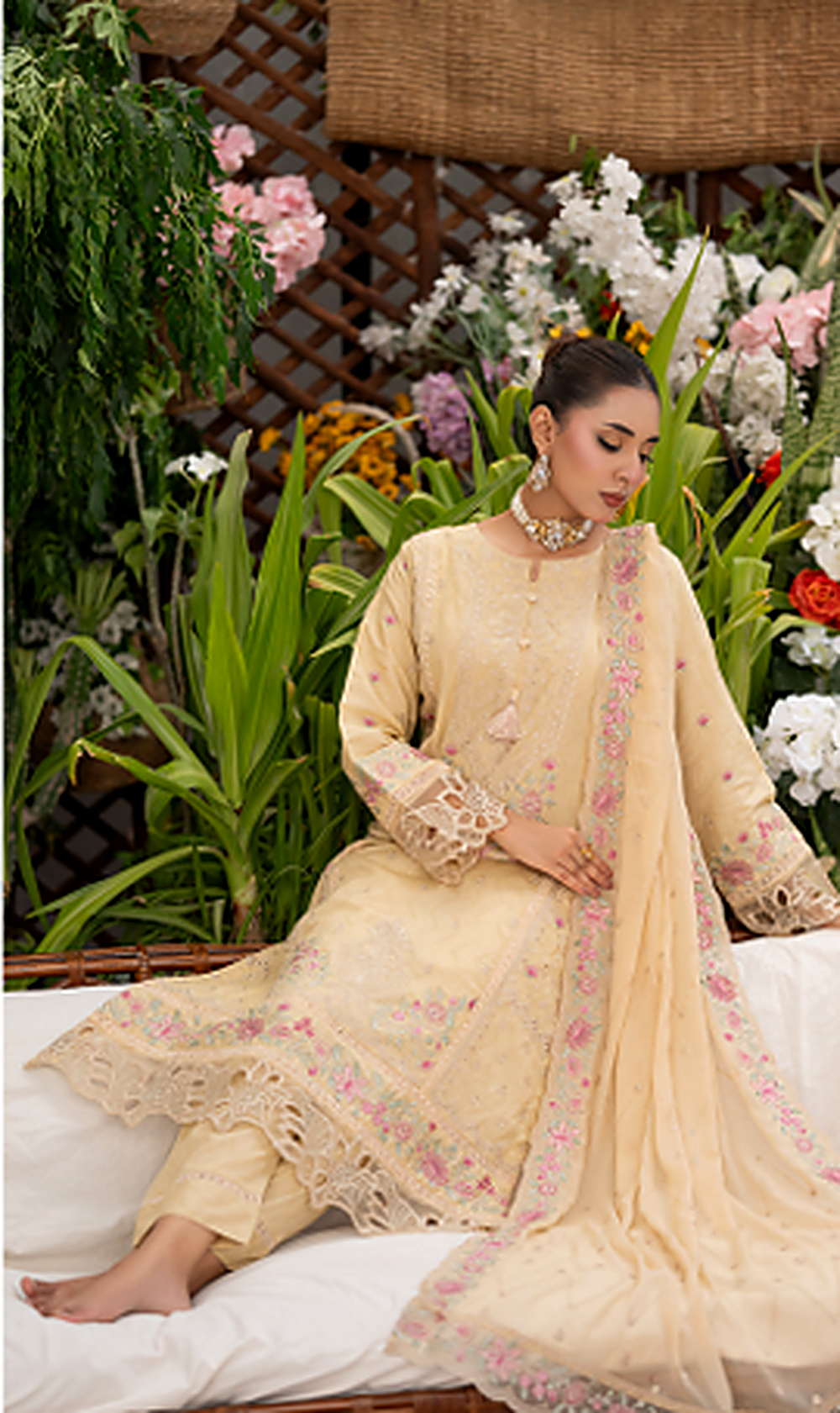 The Festive Bloom Embroidered Suit
