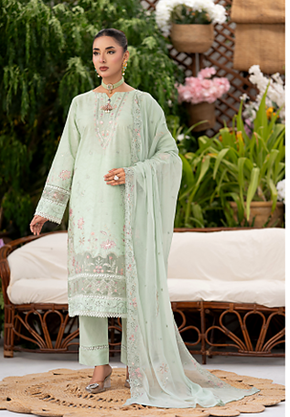 The Festive Bloom Embroidered Suit
